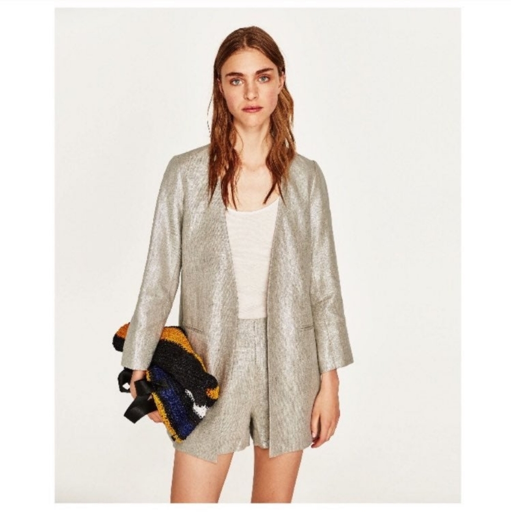 Zara - Silver-Toned Linen Frock Coat